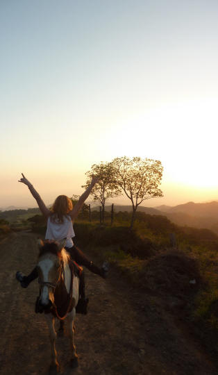 horseback riding with Smiling Horses Monteverde 2010